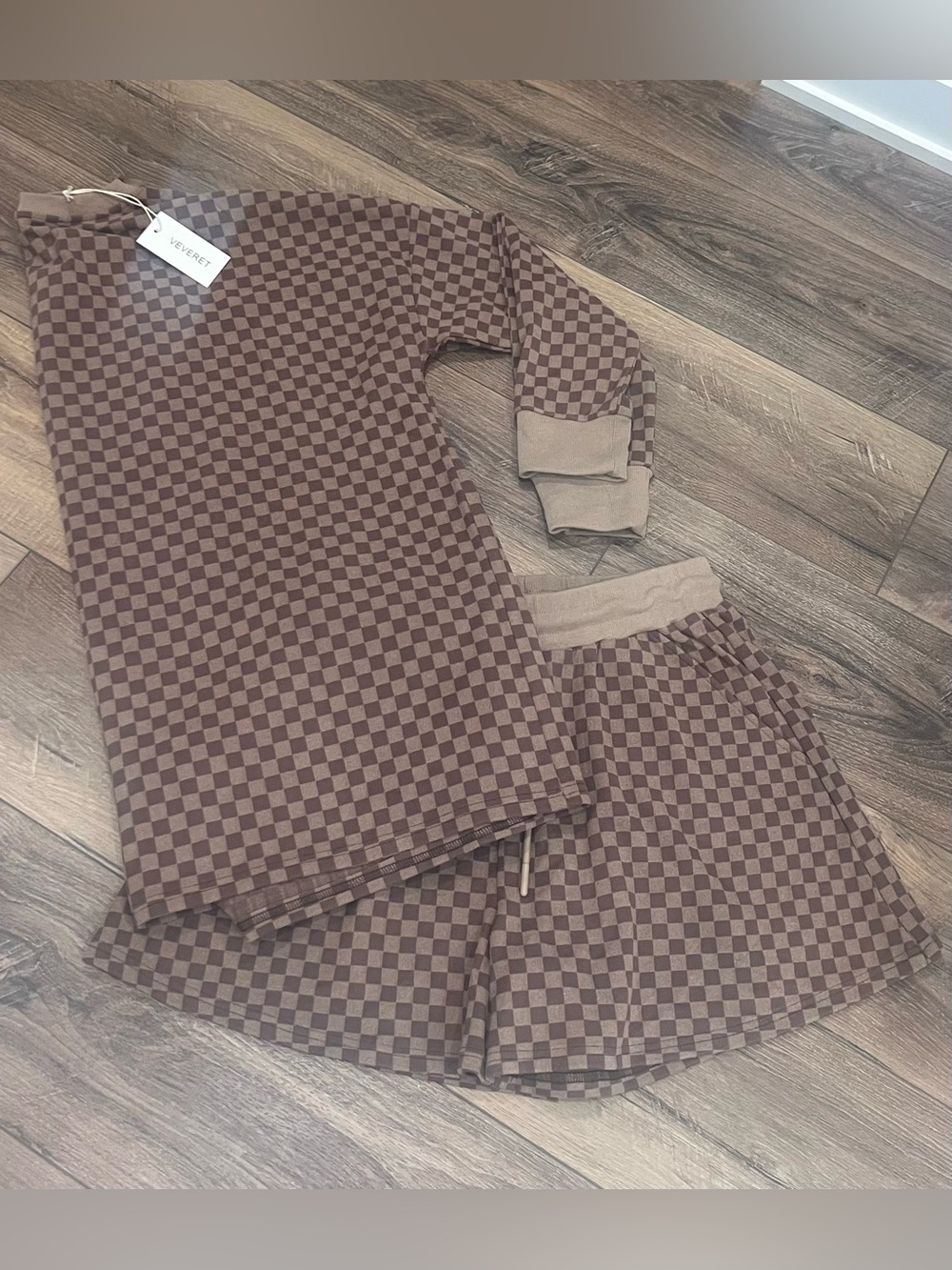 Checkered Brown Lounge Set